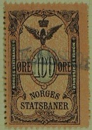 Frimerker stamps Norges Statsbaner Jernbane Norwegian Railway Parcel Stamps timbres-poste Briefmarken